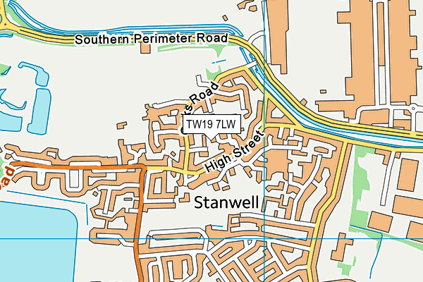 TW19 7LW map - OS VectorMap District (Ordnance Survey)