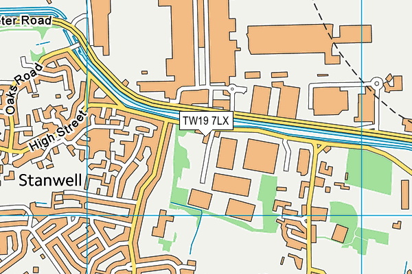 TW19 7LX map - OS VectorMap District (Ordnance Survey)