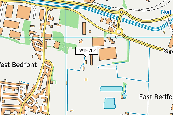 TW19 7LZ map - OS VectorMap District (Ordnance Survey)