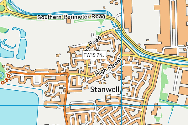 TW19 7NJ map - OS VectorMap District (Ordnance Survey)