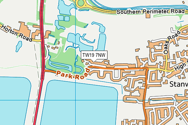 TW19 7NW map - OS VectorMap District (Ordnance Survey)