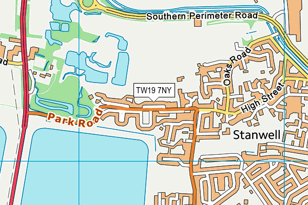 TW19 7NY map - OS VectorMap District (Ordnance Survey)