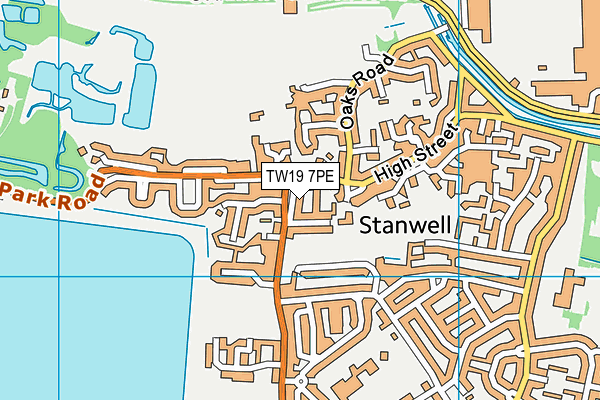 TW19 7PE map - OS VectorMap District (Ordnance Survey)