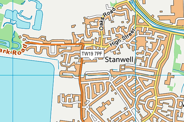 TW19 7PF map - OS VectorMap District (Ordnance Survey)