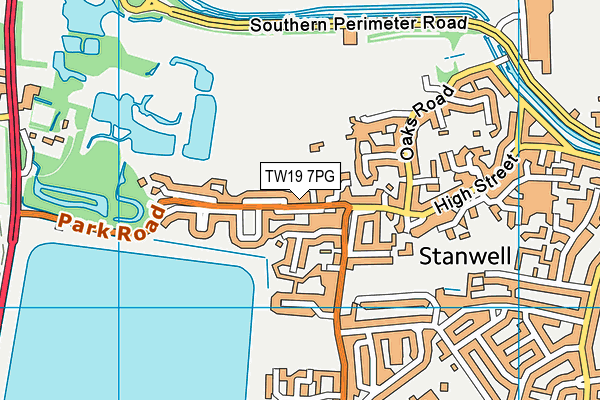 TW19 7PG map - OS VectorMap District (Ordnance Survey)