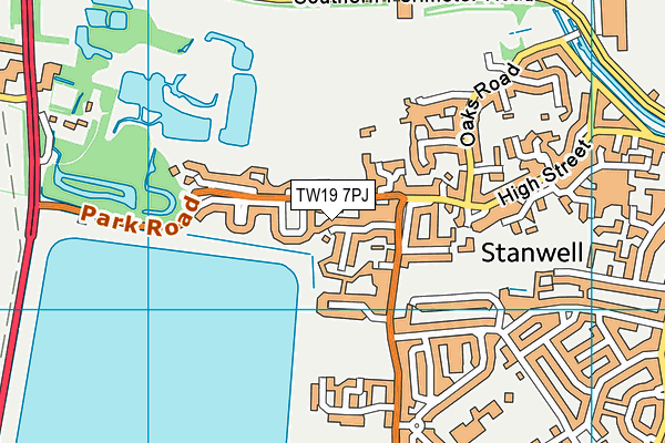TW19 7PJ map - OS VectorMap District (Ordnance Survey)