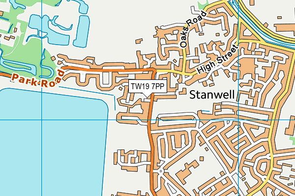 TW19 7PP map - OS VectorMap District (Ordnance Survey)