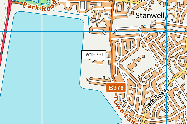 TW19 7PT map - OS VectorMap District (Ordnance Survey)