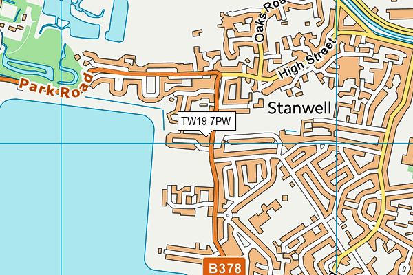TW19 7PW map - OS VectorMap District (Ordnance Survey)