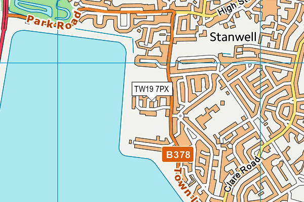 TW19 7PX map - OS VectorMap District (Ordnance Survey)