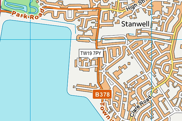 TW19 7PY map - OS VectorMap District (Ordnance Survey)