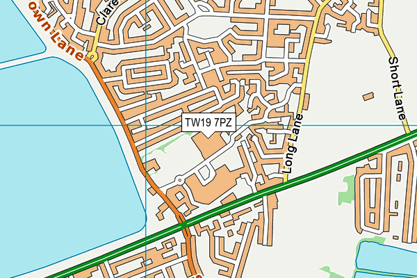 TW19 7PZ map - OS VectorMap District (Ordnance Survey)