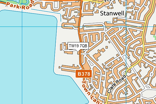 TW19 7QB map - OS VectorMap District (Ordnance Survey)