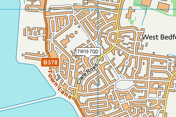 TW19 7QD map - OS VectorMap District (Ordnance Survey)