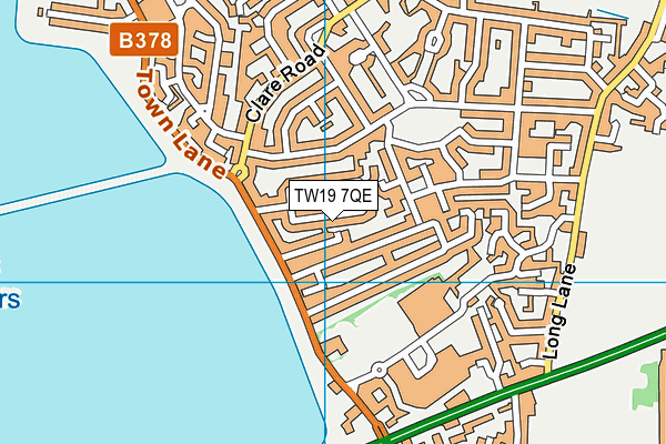 TW19 7QE map - OS VectorMap District (Ordnance Survey)