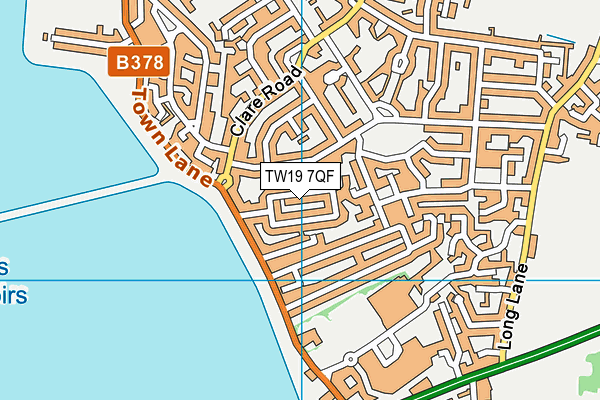 TW19 7QF map - OS VectorMap District (Ordnance Survey)