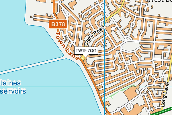 TW19 7QG map - OS VectorMap District (Ordnance Survey)