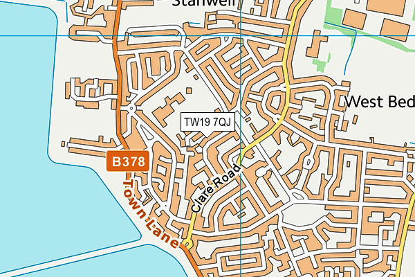 TW19 7QJ map - OS VectorMap District (Ordnance Survey)