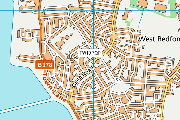 TW19 7QP map - OS VectorMap District (Ordnance Survey)