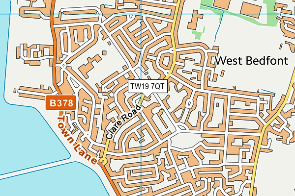 TW19 7QT map - OS VectorMap District (Ordnance Survey)