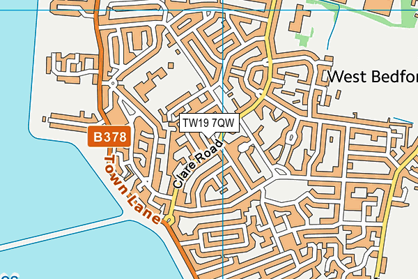 TW19 7QW map - OS VectorMap District (Ordnance Survey)