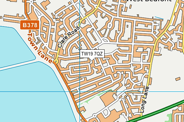 TW19 7QZ map - OS VectorMap District (Ordnance Survey)
