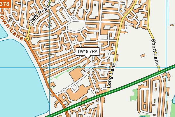 TW19 7RA map - OS VectorMap District (Ordnance Survey)