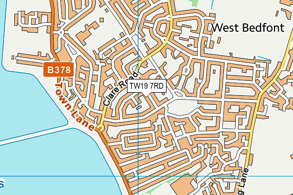 TW19 7RD map - OS VectorMap District (Ordnance Survey)