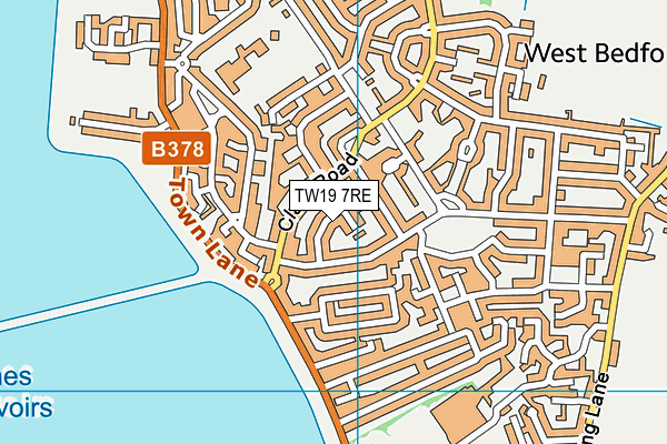 TW19 7RE map - OS VectorMap District (Ordnance Survey)