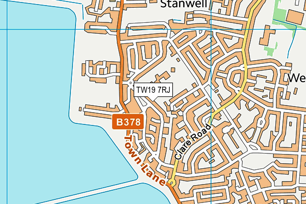 TW19 7RJ map - OS VectorMap District (Ordnance Survey)