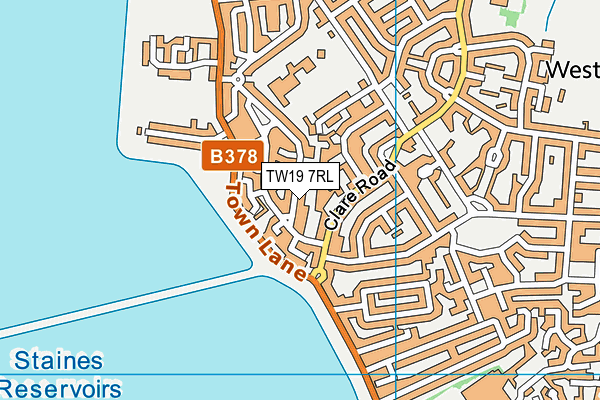 TW19 7RL map - OS VectorMap District (Ordnance Survey)