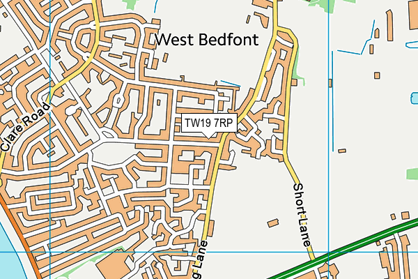 TW19 7RP map - OS VectorMap District (Ordnance Survey)