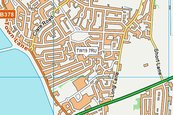 TW19 7RU map - OS VectorMap District (Ordnance Survey)