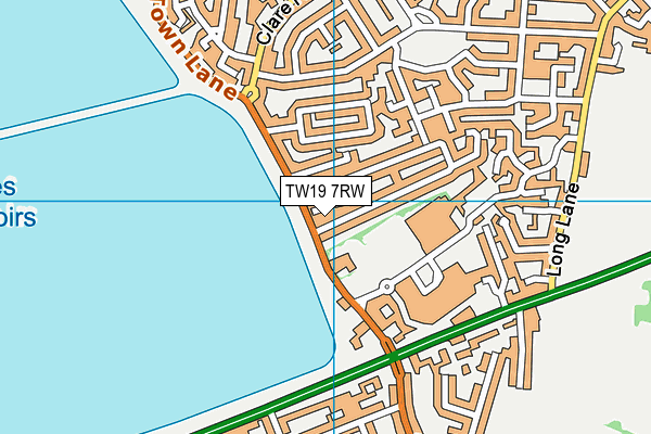 TW19 7RW map - OS VectorMap District (Ordnance Survey)