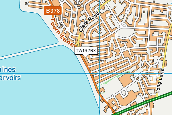 TW19 7RX map - OS VectorMap District (Ordnance Survey)