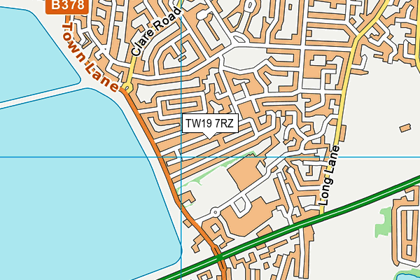 TW19 7RZ map - OS VectorMap District (Ordnance Survey)