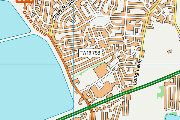 TW19 7SB map - OS VectorMap District (Ordnance Survey)