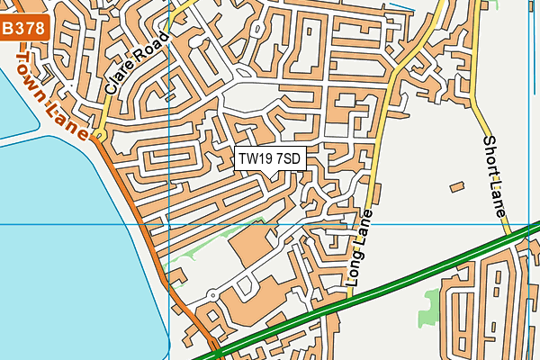 TW19 7SD map - OS VectorMap District (Ordnance Survey)