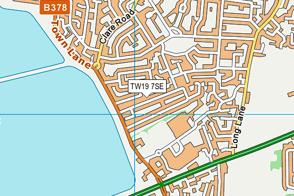 TW19 7SE map - OS VectorMap District (Ordnance Survey)