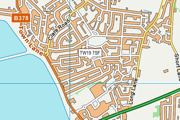TW19 7SF map - OS VectorMap District (Ordnance Survey)