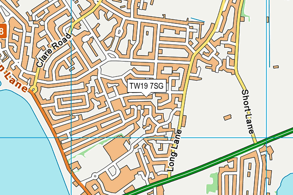 TW19 7SG map - OS VectorMap District (Ordnance Survey)