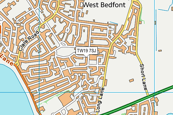 TW19 7SJ map - OS VectorMap District (Ordnance Survey)