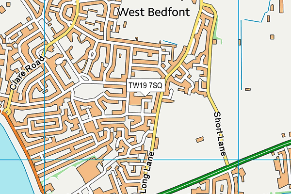 TW19 7SQ map - OS VectorMap District (Ordnance Survey)
