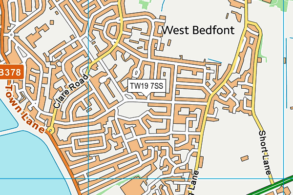 TW19 7SS map - OS VectorMap District (Ordnance Survey)