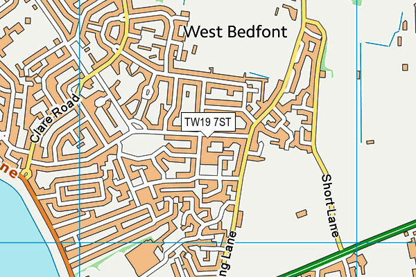 TW19 7ST map - OS VectorMap District (Ordnance Survey)