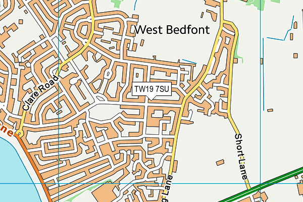 TW19 7SU map - OS VectorMap District (Ordnance Survey)