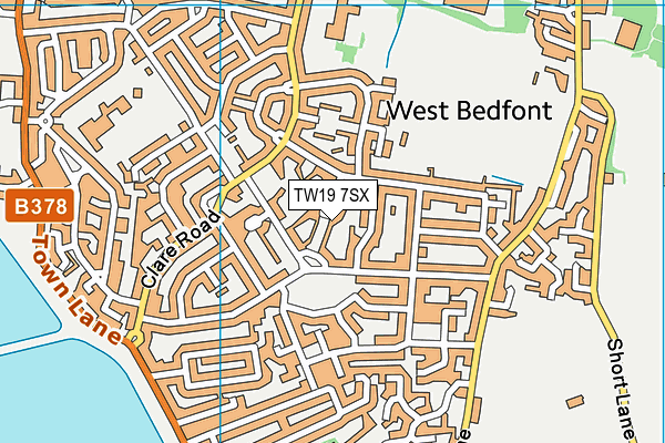 TW19 7SX map - OS VectorMap District (Ordnance Survey)