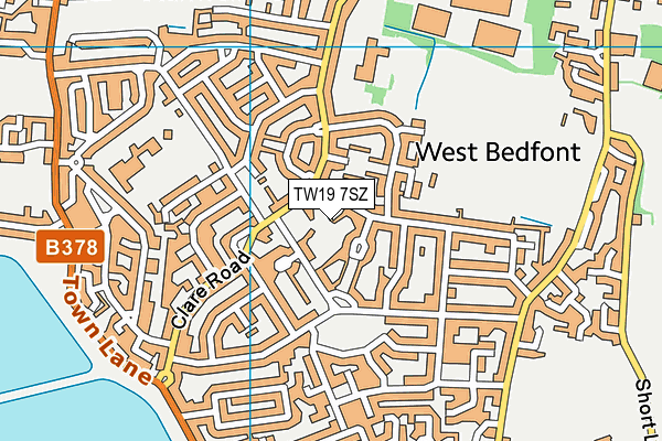 TW19 7SZ map - OS VectorMap District (Ordnance Survey)