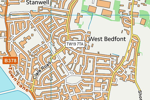 TW19 7TA map - OS VectorMap District (Ordnance Survey)