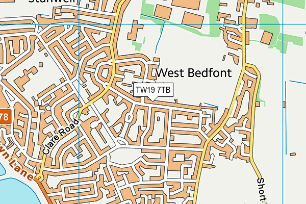 TW19 7TB map - OS VectorMap District (Ordnance Survey)